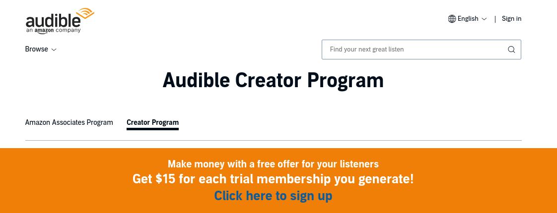 Audible Creators Program